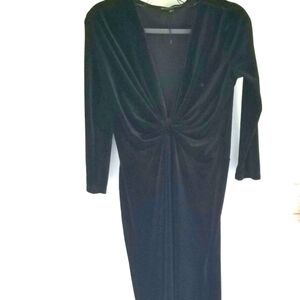 Symphony maxi black velvet formal dress slit